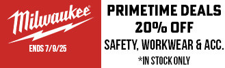 Milwaukee Prime Day - 20% Off In Stock Safety, Workwear & Accessories