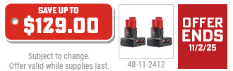 Free M12 XC3.0 Battery 2-Pack w/ Select M12 Tools 