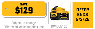 DeWalt - Free 12V 5.0Ah Battery w/ Select Bare Tool or Kit