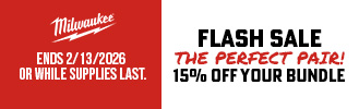 Milwaukee FLASH SALE - The Perfect Pair! 15% Off Your Bundle of a Select M18 or M12 Tool with Any Accessory