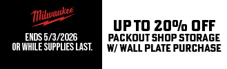 Milwaukee - 20% Off PACKOUT Shop Storage w/ Wall Plate Purchase
