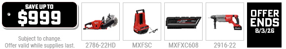 Milwaukee - Free Select MX or M18 Tool or Battery w/ Qualifying MX FUEL Concrete Kit