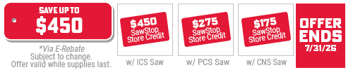 SawStop - Summer Cast Iron E-REBATE