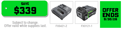FLEX - FREE 5.0Ah Battery & Charger w/ Select Tools