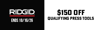 RIDGID-Up to $500 Off of Qualifying Press Tools w/ Instant Rebate