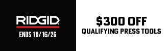 RIDGID-Up to $500 Off of Qualifying Press Tools w/ Instant Rebate